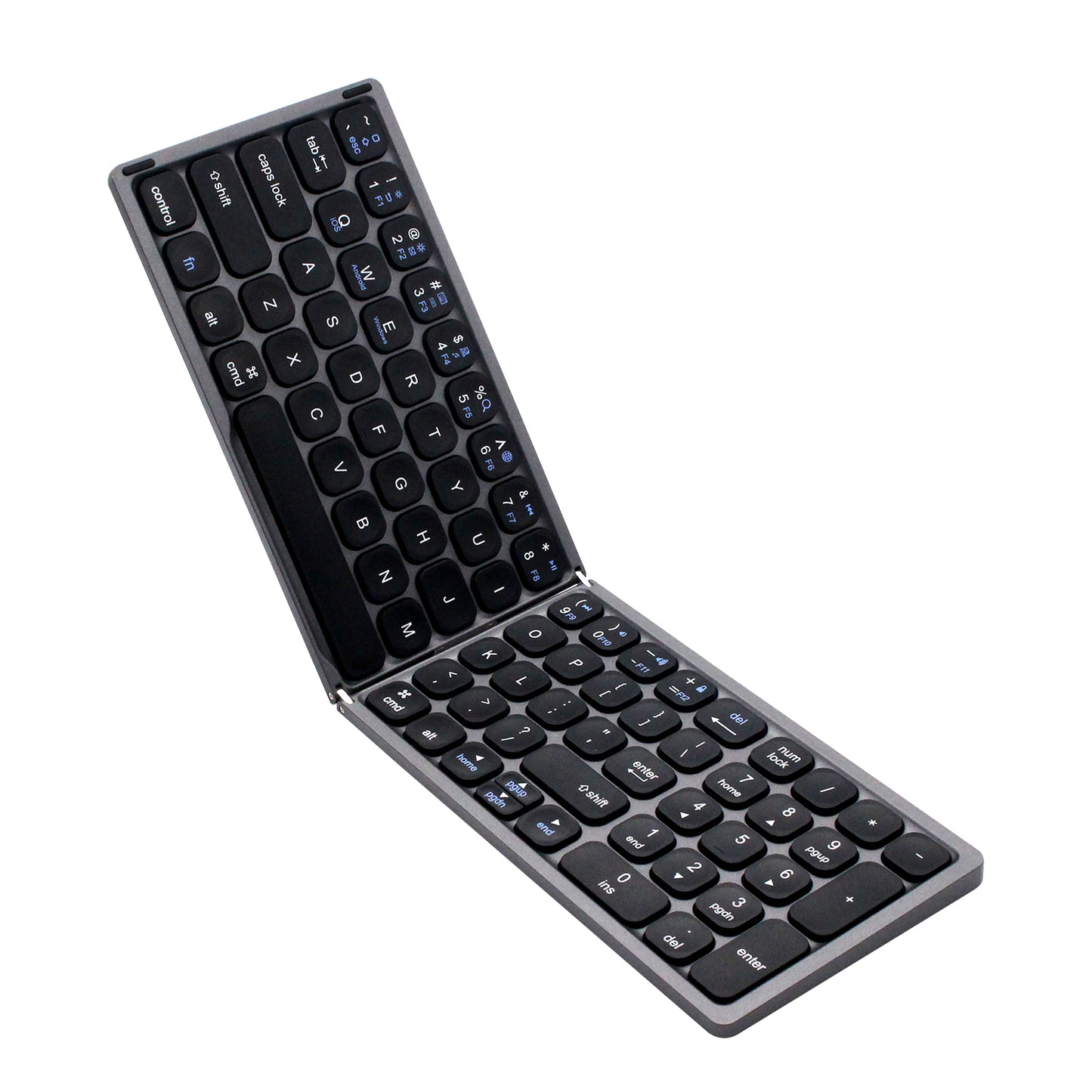 Elegante teclado inalámbrico plegable con Bluetooth, gris oscuro typerCLAW BS110